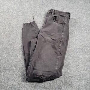 American Eagle Womens Jegging 6 Black High Rise Next Level Stretch Distressed